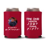 50th birthday koozie D18- Red