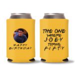 50th birthday koozie D18- Yellow