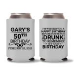 50th birthday koozie D19- Gray