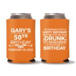 50th birthday koozie D19- Orange