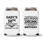 50th birthday koozie D19- White