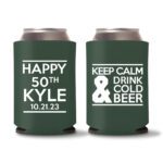 50th birthday koozie D20- Green