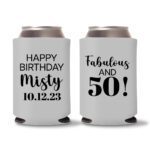 50th birthday koozie D21- Gray