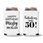 50th birthday koozie D21-White