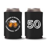 50th birthday koozie D22- Black