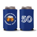 50th birthday koozie D22- Blue