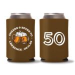 50th birthday koozie D22- Dark Brown