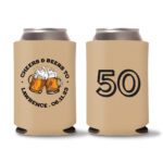 50th birthday koozie D22- Light Brown