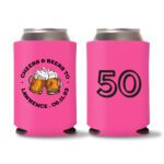50th birthday koozie D22- Pink