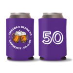 50th birthday koozie D22- Purple