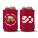 50th birthday koozie D22- Red