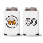 50th birthday koozie D22-White
