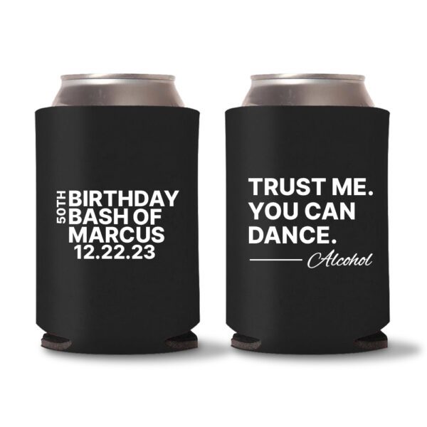 50th birthday koozie D23- Black