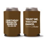 50th birthday koozie D23- Dark Brown