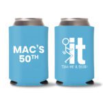 50th birthday koozie D24- Cyan
