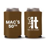 50th birthday koozie D24- Dark Brown