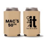 50th birthday koozie D24- Light Brown