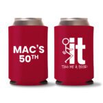 50th birthday koozie D24- Red