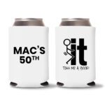 50th birthday koozie D24- White