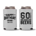 60th Birthday Koozies 11 - Gray