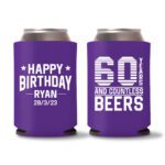 60th Birthday Koozies 11 - Purple