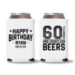 60th Birthday Koozies 11 - White
