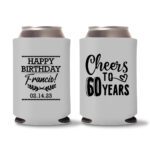 60th Birthday Koozies 14 - Gray