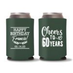 60th Birthday Koozies 14 - Green