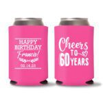 60th Birthday Koozies 14 - Pink