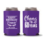 60th Birthday Koozies 14 - Purple