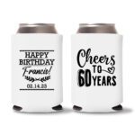 60th Birthday Koozies 14 - White