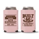 60th Birthday Koozies 15 - Baby Pink