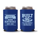 60th Birthday Koozies 15 - Blue