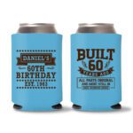 60th Birthday Koozies 15 - Cyan
