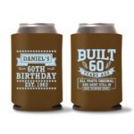 60th Birthday Koozies 15 - Dark Brown