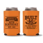 60th Birthday Koozies 15 - Orange