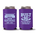 60th Birthday Koozies 15 - Purple