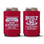 60th Birthday Koozies 15 - Red