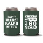 60th Birthday Koozies 17 - Green