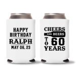 60th Birthday Koozies 17 - White
