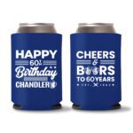60th Birthday Koozies 18 - Blue