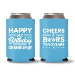 60th Birthday Koozies 18 - Cyan