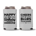 60th Birthday Koozies 18 - Gray