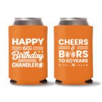 60th Birthday Koozies 18 - Orange