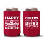 60th Birthday Koozies 18 - Red