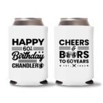 60th Birthday Koozies 18 - White