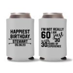 60th Birthday Koozies 19 - Gray