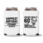60th Birthday Koozies 19 - White