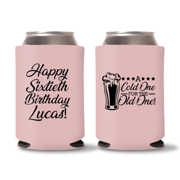 60th Birthday Koozies 20 - Baby Pink