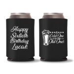 60th Birthday Koozies 20 - Black